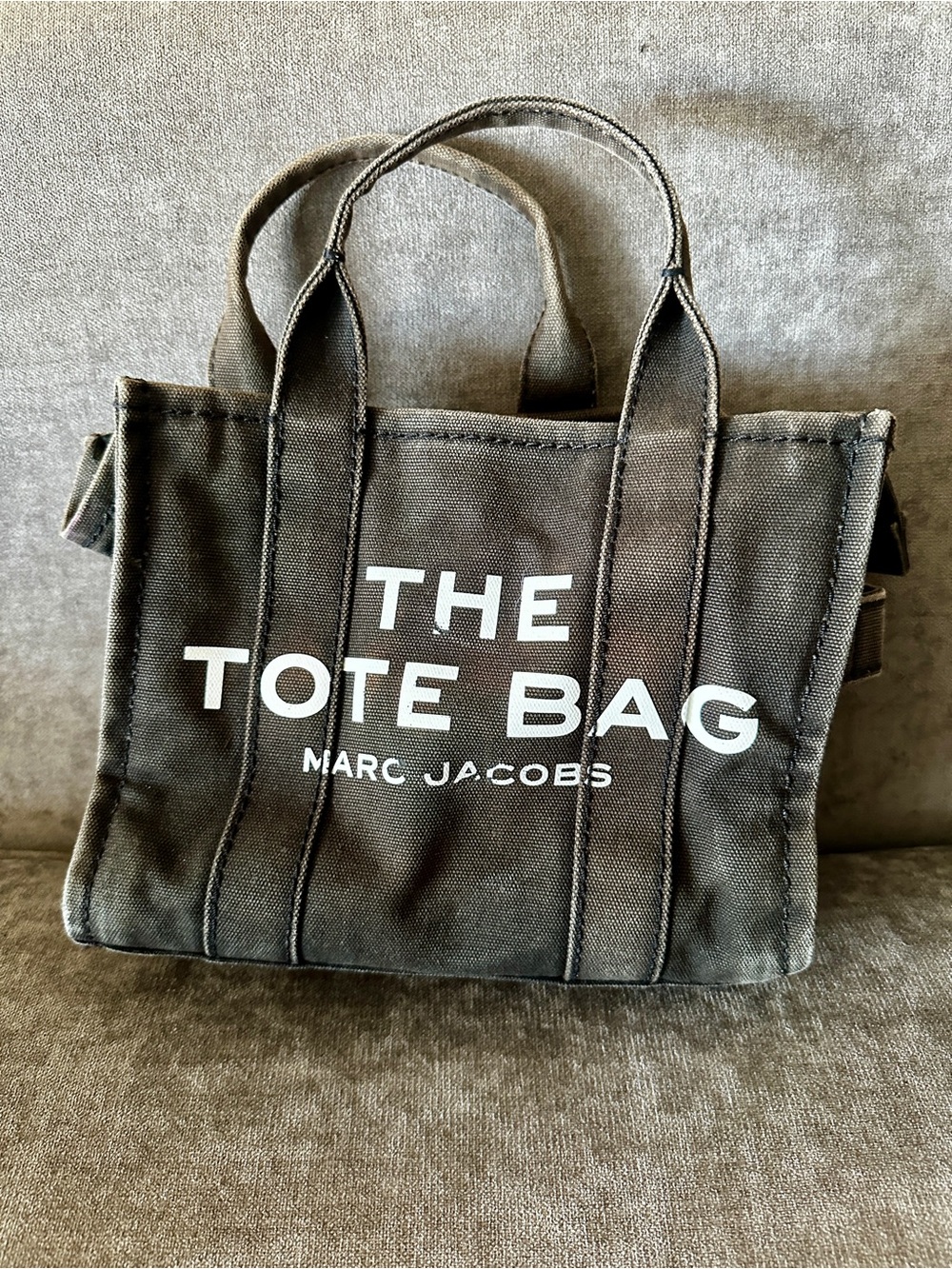 MARC JACOBS The Small Tote Bag Canvas with Bold White Logo